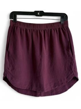 Madewell Burgundy 100% Silk Skirt Size M